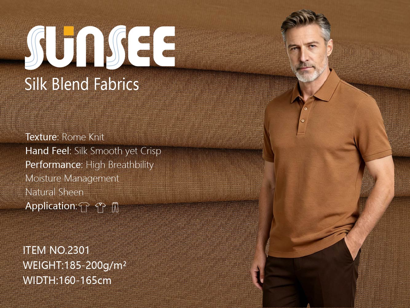 185GSM Mulberry  Silk Blend T-Shirt Fabric - Soft Roman Knit for Apparel